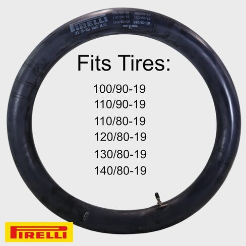 Pirelli Heavy Duty Off-Road Inner Tube - Fits 100/90-19 to 120/90-19 Dirt Bike Tires; Butyl Rubber Tube with TR-4 Metal Valve Stem for Enduro, Motocross, and Cross-Country Racing; NHS Off-Road Use in Kuwait