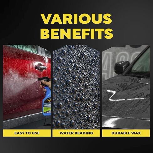 بخاخ شمع السيراميك الهجين من Meguiar، 6 عبوات (6 × زجاجات 26 أونصة = إجمالي 156 أونصة)، شمع السيارة السيراميك الهجين SiO2 للطلاء الخارجي، رش عند الشطف للحماية مع خرز مائي شديد in Kuwait