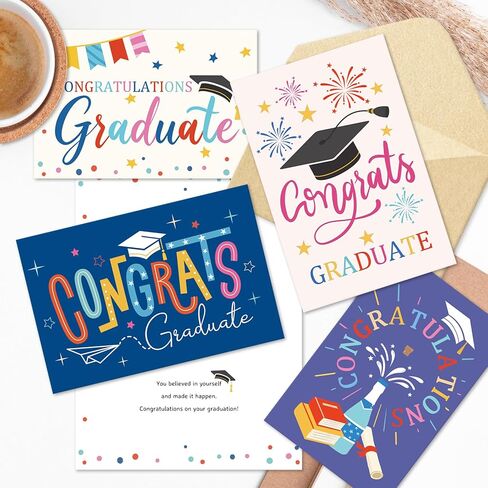 24 Pack Congratulations Graduate Cards with Envelopes, Bulk Graduation Cards for Him Her, High School College Graduation Gifts in Saudi Arabia