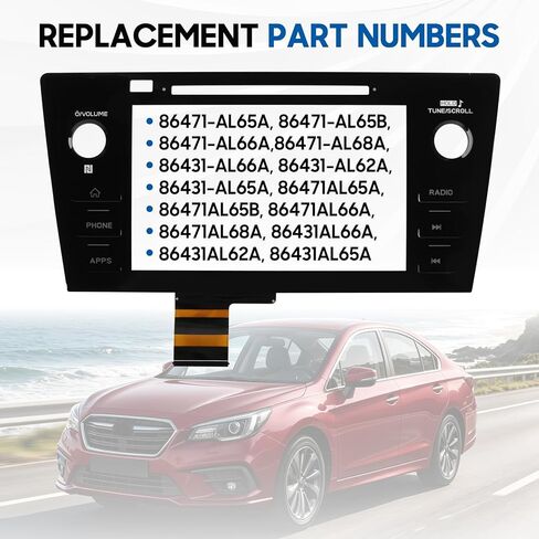 استبدال محول رقمي لشاشة اللمس الراديو متوافق مع Subaru Legacy & Outback 2018 2019، استبدال الجزء # 86471-AL65A 86471-AL65B 86471-AL66A 86471-AL68A (زر الهاتف) in Kuwait