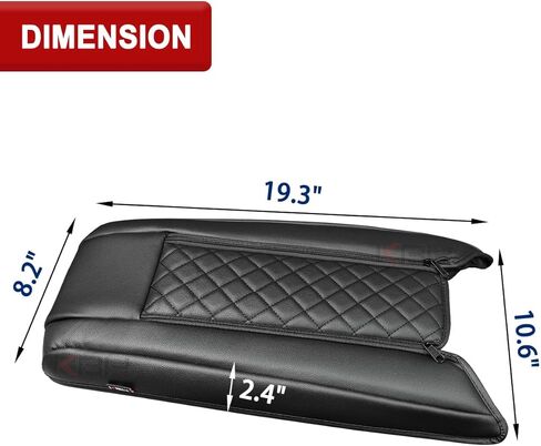 غطاء مسند ذراع وحدة التحكم المركزية KBH لسيارة Toyota Grand Highlander 2023 2024 2025 2026، ملحقات داخلية من جلد البولي يوريثان، واقي غطاء مسند الذراع المخصص، إغلاق بسحاب، مضاد للخدش، أسود in Kuwait