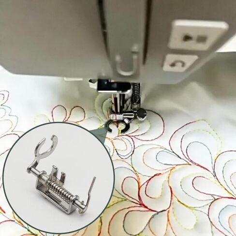 4pcs Free Motion Quilting Foot for Sewing Machines, Universal Low/High Shank, Adjustable Height Metal Spring-Loaded Open Toe Presser Foot, for Ruler Work, Hand-Guided Quilting & Embroidery in Saudi Arabia
