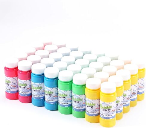 novelinks Mini Bubble Bottle Bulk, Bubble Wand Set for Kids, Colorful Bottle of Bubble Solution, Novelty Summer Toy for Toddlers, Birthday Bubble Themen Party Favor Toy (16 Pack 2oz) in Kuwait