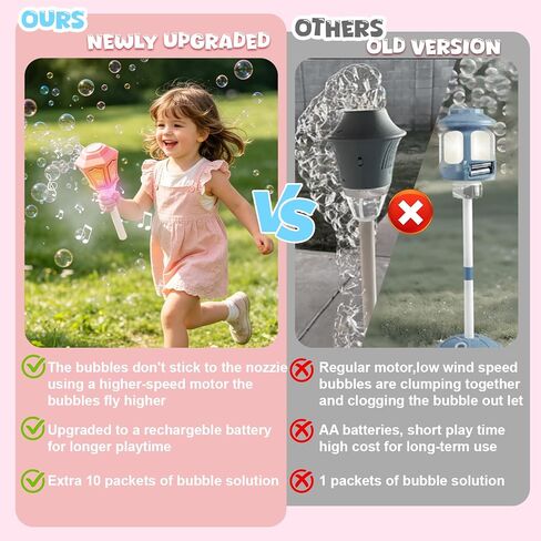 2026 New Bubble Machine for Kids, Automatic Bubble Maker with Light Music, 47" 3-Level Adjustable Heights Bubble Machine Tower for Garden, Patio, Parties, Birthday, Wedding, Kid Summer Outdoor Toys in Saudi Arabia