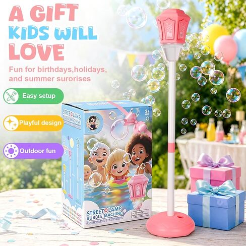 2026 New Bubble Machine for Kids, Automatic Bubble Maker with Light Music, 47" 3-Level Adjustable Heights Bubble Machine Tower for Garden, Patio, Parties, Birthday, Wedding, Kid Summer Outdoor Toys in Saudi Arabia