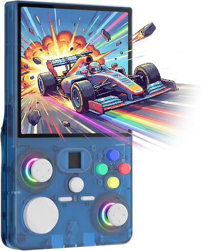R36s Pro Retro Handheld Game Console, 4.0in IPS , 64GB Preloaded with 40000+Classic Games, Portable Game Console,30 +Game Emulator, Linux System,3500mah Rechargeable Battery (64G Black1) in Saudi Arabia
