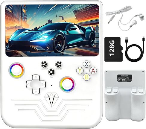 وحدة تحكم الألعاب المحمولة R60MAX Retro، شاشة 6.0 بوصة HD IPS، بطارية 6000 مللي أمبير في الساعة، 40000+ ألعاب كلاسيكية مثبتة مسبقًا، حالة الحفظ/التحميل، نظام التشغيل Linux، هدية للاعبين (أسود 128 جيجابايت) in Kuwait