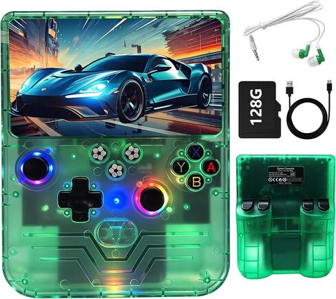 وحدة تحكم الألعاب المحمولة R60MAX Retro، شاشة 6.0 بوصة HD IPS، بطارية 6000 مللي أمبير في الساعة، 40000+ ألعاب كلاسيكية مثبتة مسبقًا، حالة الحفظ/التحميل، نظام التشغيل Linux، هدية للاعبين (أسود 128 جيجابايت) in Kuwait