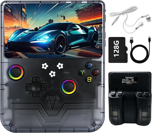 وحدة تحكم الألعاب المحمولة R60MAX Retro، شاشة 6.0 بوصة HD IPS، بطارية 6000 مللي أمبير في الساعة، 40000+ ألعاب كلاسيكية مثبتة مسبقًا، حالة الحفظ/التحميل، نظام التشغيل Linux، هدية للاعبين (أسود 128 جيجابايت) in Kuwait