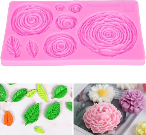 Flower Pattern Silicone Mold, DIY Cake Chocolate Soap Candle Resin, with Flexible Non Stick Surface, for Crafting Baking Decorations in Kuwait