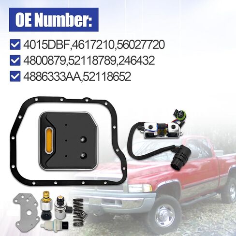 46RE Transmission Solenoid Kit Compatible with Dodge Ram A518 A618 46RE 47RE AT 1998-1999 -Replace 4015DBF, 4886333AA,52118652 in Kuwait