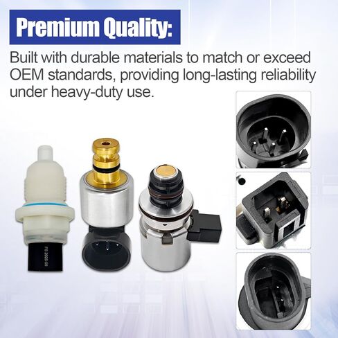 46RE Transmission Solenoid Kit Compatible with Dodge Ram A518 A618 46RE 47RE AT 1998-1999 -Replace 4015DBF, 4886333AA,52118652 in Kuwait