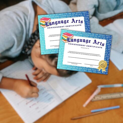 شهادة إنجاز فنون اللغة 30pk 8.5x11 بوصة الدراسات الاجتماعية الكتابة الإنجليزية مدرس المدرسة نهاية العام التميز في الفصل in Kuwait