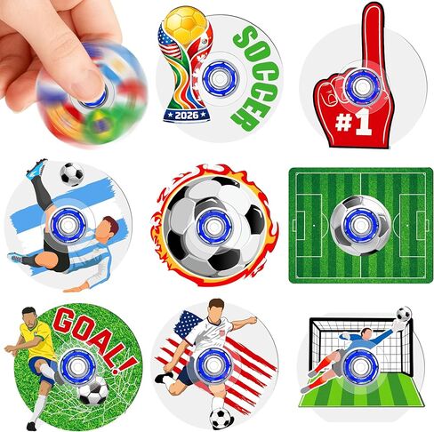 24 Pack 2026 World Cup Soccer Fidget Spinners - Soccer Party Favors : Anxiety Toy Stress Relief Fidgets Bulk Toys for Kids Boys Girls, Party Goodie Bags Stuffers, Classroom Prizes, Fun Gifts in Saudi Arabia