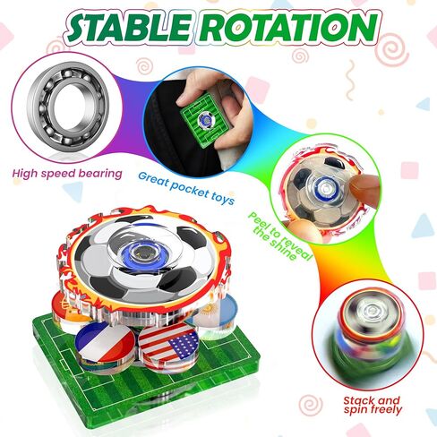 24 Pack 2026 World Cup Soccer Fidget Spinners - Soccer Party Favors : Anxiety Toy Stress Relief Fidgets Bulk Toys for Kids Boys Girls, Party Goodie Bags Stuffers, Classroom Prizes, Fun Gifts in Saudi Arabia