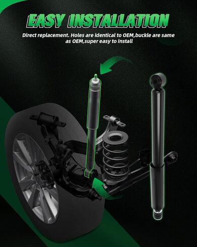 SCITOO - Rear Shock Absorbers for Nissan Fits 2012 2013 2014 2015 2016 2017 2018 2019 2020 21 2022 for Nissan for Versa,2014 2015 2016 17 18 19 for Versa Note Shocks 5673 Shocks Struts - 2Pc Set in Kuwait