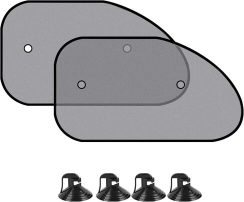 5PCS Set Car Window Shade, Car Sun Shade Side Window, Sunshine Glare & UV Rays Protection Sunshade with Suction Cup, Auto Sun Blocker Screen Accessories for All Season (2PCS/Side with Hole) in Saudi Arabia