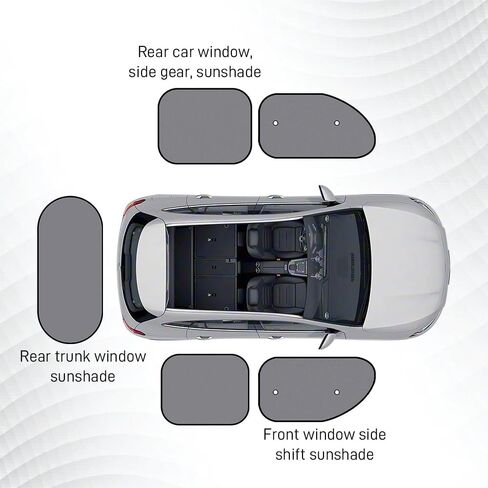 5PCS Set Car Window Shade, Car Sun Shade Side Window, Sunshine Glare & UV Rays Protection Sunshade with Suction Cup, Auto Sun Blocker Screen Accessories for All Season (2PCS/Side with Hole) in Saudi Arabia