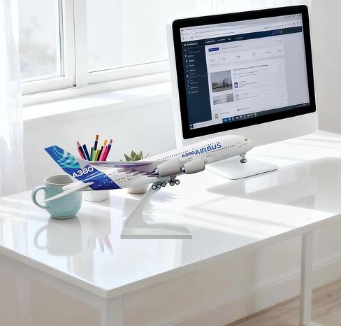 عرض طائرة نموذجية بمقياس 1/200 طراز Diecast A380 لديكور المكتب/المنزل (نموذج طائرة من الراتنج مقاس 12 بوصة) in Kuwait