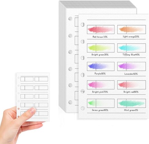40 Sheets Painters Color Diary 3.2 X 4.7 Inch Color Swatch Binder Color Swatches Book Color Chart Template Cards Spiral-Bound for Markers & Colored Pencil Gouache Oil Pastels in Saudi Arabia