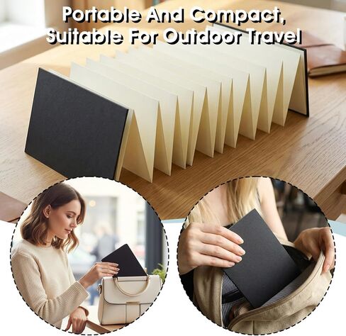 Nogeqi Concertina Watercolor Sketchbook, Concertina Sketchbook, 15 X 250 Cm Travel Protable Journal Watercolor Book for Wet/Dry Techniques Cold Press in Kuwait