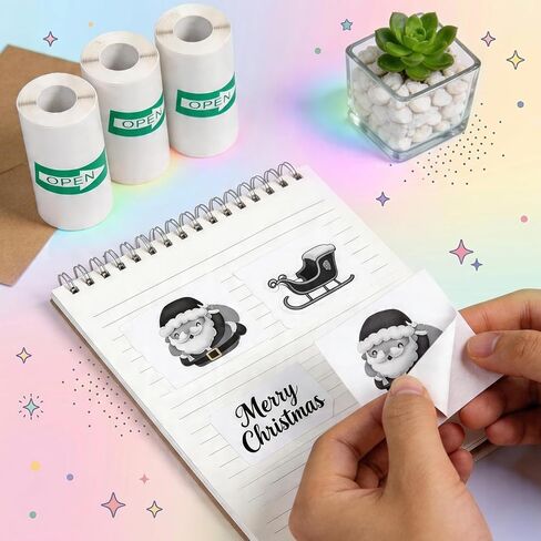 10 Rolls Sticker Paper for Mini Printer, 57mm x 25mm, BPA Free, Thermal Printer Paper Refill for Most Kids AI Printer & Instant Camera in Saudi Arabia