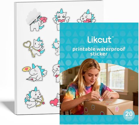 ورق وشم مؤقت قابل للطباعة من Likcut - 8.5 بوصة × 11 بوصة للطابعة النافثة للحبر، ورق وشم مؤقت للبشرة، للوشم المؤقت المخصص في المنزل، والحفلات، وأعياد الميلاد، والمهرجانات، والحفلات التنكرية، 10 مجموعات in Kuwait