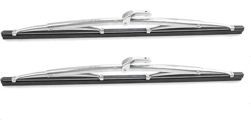 16" and 16" Classic Silver Wiper Blades (Pack of 2), 7mm Bayonet (Wiper Arm) Width for Classic Cars/Boat, Polished Stainless Steel Bayonet Type Wiper Blades, Vintage-Style in Saudi Arabia