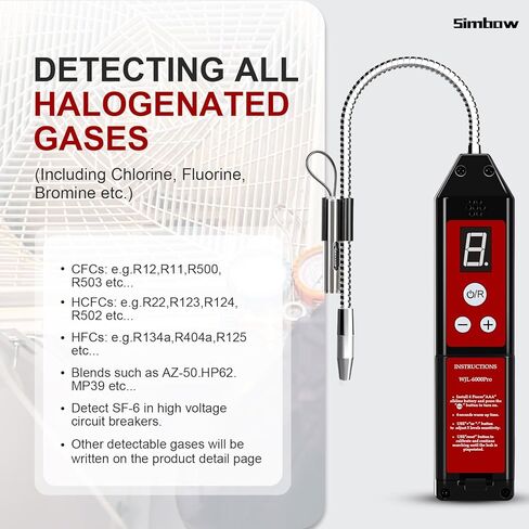 Refrigerant Leak Detector for HVAC & Automotive AC, WJL-6000pro Freon Leak Detector with UV & LED Light AC Sniffer for R22 R410A R134A R1234YF CFCs HCFCs HFCs Automotive Gas Finder in Saudi Arabia