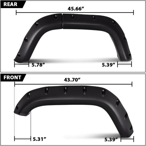 G-PLUS Fender Flares متوافقة مع نماذج المرافق الرياضية Jeep Cherokee XJ ذات 4 أبواب 1984-2001/ غير مناسبة للنماذج مع التنانير الجانبية (الأطقم الأرضية) وبرشام الجيب المزخرف لتعديل الجسم 6 قطع in Kuwait