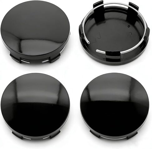 4 PCS Car Wheel Center Hub Cover, ABS Snap-in Wheel Center Protective Cover, 60 MM Outer 56 MM Inner Diameter Rim Hub Caps, Universal for Most Cars (Black) in Saudi Arabia