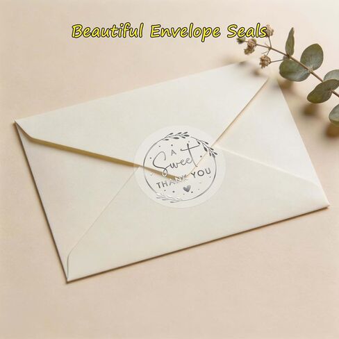 100 قطعة من ملصقات A Sweet Thanks You، ملصقات رقائق فضية شفافة لحقائب هدايا الزفاف، وأكياس حلوى طاولة الحلوى، وأكياس الحلوى، وتغليف الأعمال الصغيرة، وتغليف الهدايا وأختام الأظرف، 1.6 بوصة in Kuwait