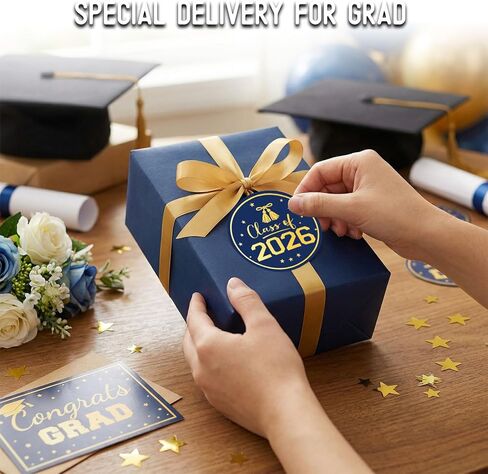Graduation Stickers 2026 Class of 2026 Envelope Seals, 120PCS 2 Inch Round Graduation Stickers for Envelopes, Party Favors, Gift Wrapping, Graduation Decorations (Blue Gold, Graduation Mix) in Saudi Arabia