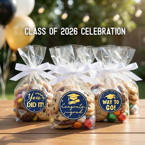 Graduation Stickers 2026 Class of 2026 Envelope Seals, 120PCS 2 Inch Round Graduation Stickers for Envelopes, Party Favors, Gift Wrapping, Graduation Decorations (Blue Gold, Graduation Mix) in Saudi Arabia
