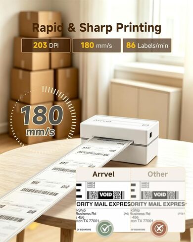Bluetooth Thermal Shipping Label Printer with Stand, Wireless 4x6 Label Printer for Small Business, Compatible with iPhone, Android, Windows & Mac, Works with Amazon USPS Etsy Shopify (White) in Saudi Arabia