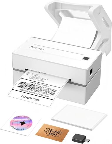 Bluetooth Thermal Shipping Label Printer with Stand, Wireless 4x6 Label Printer for Small Business, Compatible with iPhone, Android, Windows & Mac, Works with Amazon USPS Etsy Shopify (White) in Saudi Arabia