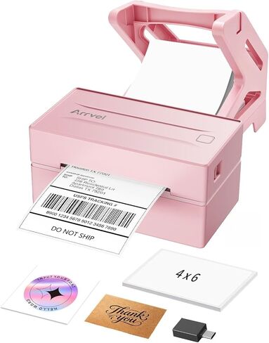 Bluetooth Thermal Shipping Label Printer with Stand, Wireless 4x6 Label Printer for Small Business, Compatible with iPhone, Android, Windows & Mac, Works with Amazon USPS Etsy Shopify (White) in Saudi Arabia