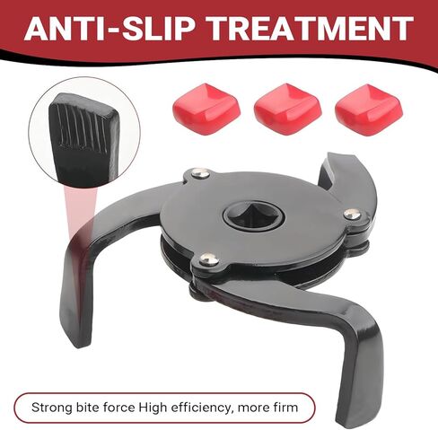 Car 3 Jaw Oil Filter Wrench, Anti-slip One-way Flat 3 Jaw Oil Filter Removal Tool, Adjustable Oil Filter Removal Tool, Universal 1/4" to 3/8" Drive Adapter, for Car (Black) in Saudi Arabia