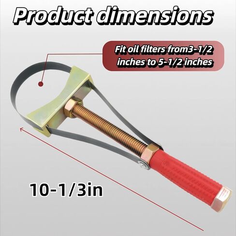 Adjustable oil filter wrench,Heavy duty oil filter wrench, strap wrench, for large trucks/tractors/excavators, disassembly tool - adjustable strap with a diameter of 9-15cm Diameter in Kuwait