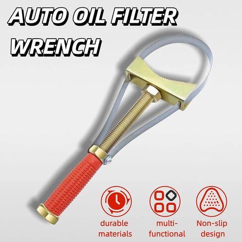 Adjustable oil filter wrench,Heavy duty oil filter wrench, strap wrench, for large trucks/tractors/excavators, disassembly tool - adjustable strap with a diameter of 9-15cm Diameter in Kuwait