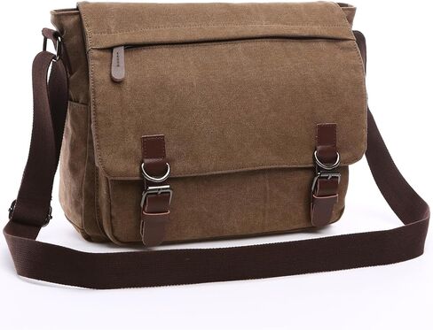 Evergoo Vintage Messenger Bag Unisex Shoulder Bags Canvas Satchel Cross Body Work Satchel Briefcase for 15.6 Inch Laptop in Saudi Arabia