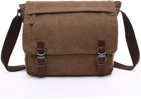 Evergoo Vintage Messenger Bag Unisex Shoulder Bags Canvas Satchel Cross Body Work Satchel Briefcase for 15.6 Inch Laptop in Saudi Arabia