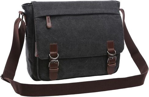 Evergoo Vintage Messenger Bag Unisex Shoulder Bags Canvas Satchel Cross Body Work Satchel Briefcase for 15.6 Inch Laptop in Saudi Arabia