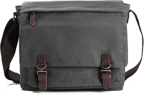Evergoo Vintage Messenger Bag Unisex Shoulder Bags Canvas Satchel Cross Body Work Satchel Briefcase for 15.6 Inch Laptop in Saudi Arabia