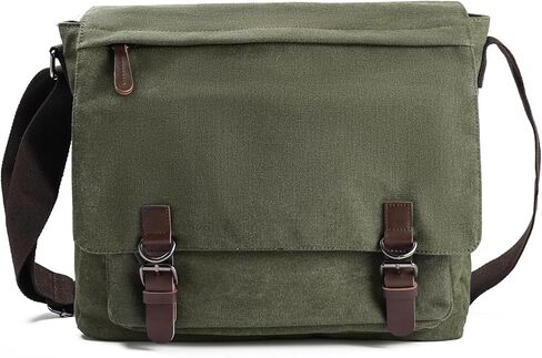 Evergoo Vintage Messenger Bag Unisex Shoulder Bags Canvas Satchel Cross Body Work Satchel Briefcase for 15.6 Inch Laptop in Saudi Arabia