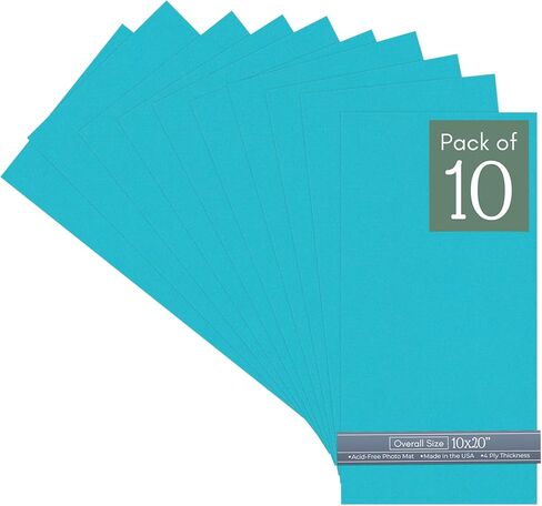 CountryArtHouse Aquamarine Blue 10x20 Uncut Art Mat Board - No Opening - 1 Mat in Kuwait