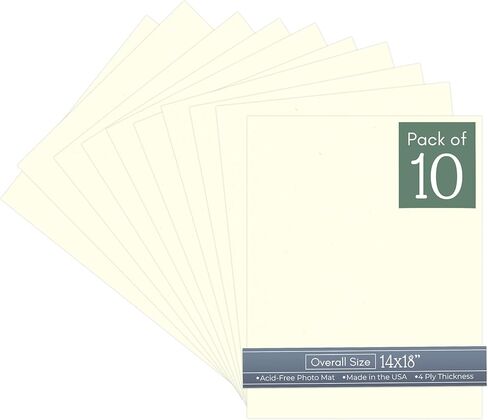 CountryArtHouse Cream Linen 14x18 Uncut Art Mat Board - No Opening - 1 Mat in Kuwait