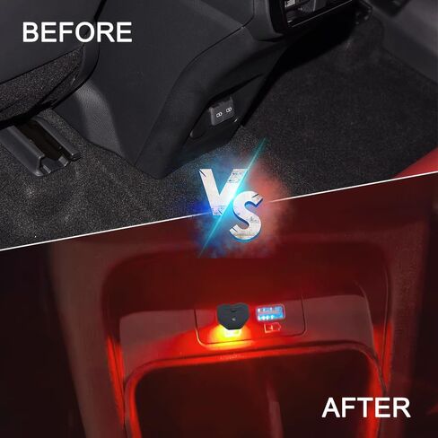 2PCS USB LED Car Interior Atmosphere Lamp, Car Interior Lights, 8 Colors RGB Dynamic Brightness Automotive Night Light, Auto Plug-in Mini Ambient Lighting Kit for Vehicle Home Decoration in Kuwait