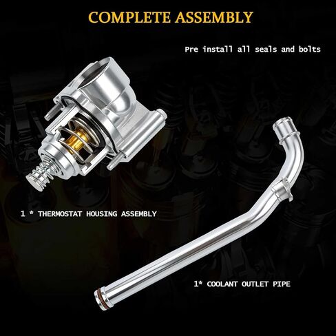 12673659 Upgraded Aluminum Thermostat Housing Assembly with Coolant Pipe Compatible With Buick Chevy Cadillac GMC Vehicle 2017-2023 XT5 XT6 LaCrosse Blazer Acadia 3.6L V6, Replaces#12678779 in Kuwait