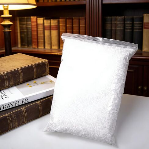 خرز إسفنجي من humyeam بسعة 3.4 لتر للسلايم ومستلزمات صنع السلايم وكريات رغوة البوليسترين - خرز إعادة ملء كيس الفول وكرات التعبئة لديكورات الحفلات والمشروعات اليدوية اليدوية 0.08-0.12 بوصة، أبيض in Kuwait